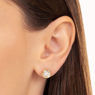 Lang Collection 2.78 Carat Octagonal Diamond Studs - GIA 