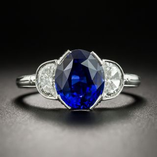 Lang Collection 2.83 Carat Sapphire Diamond Platinum Ring - 1