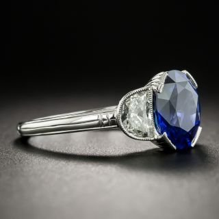 Lang Collection 2.83 Carat Sapphire Diamond Platinum Ring