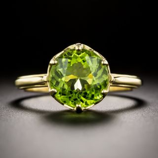 Lang Collection 2.87 Carat Peridot Solitaire 18K Ring - 3