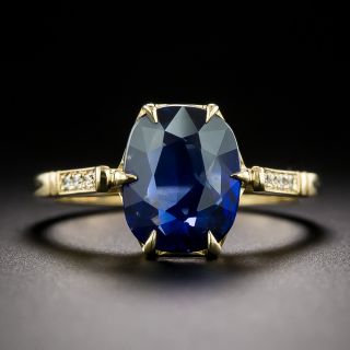 Lang Collection 2.89 Carat No-Heat Burma Sapphire and Diamond Ring - GIA - 3