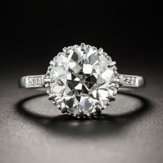 3.36 Carat European-Cut Diamond Ring - GIA J VS2  - 1