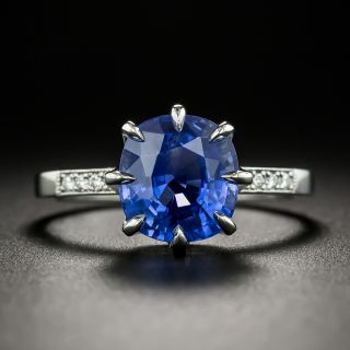 Lang Collection 3.41 Carat No-Heat Ceylon Sapphire and Diamond Ring - 2