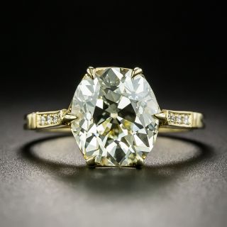 Lang Collection 3.78 Carat Old Mine-Cut Diamond Solitaire Ring--GIA O-P VVS2 - 1