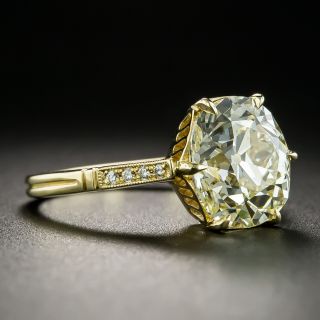Lang Collection 3.78 Carat Old Mine-Cut Diamond Solitaire Ring--GIA O-P VVS2