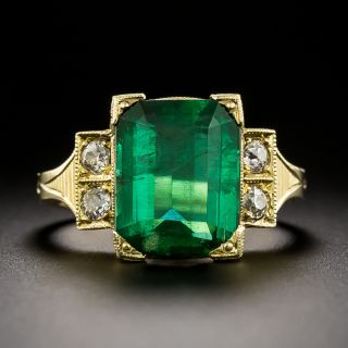 Lang Collection 3.96 Carat Emerald and Diamond 18K Ring - GIA F1 - 3