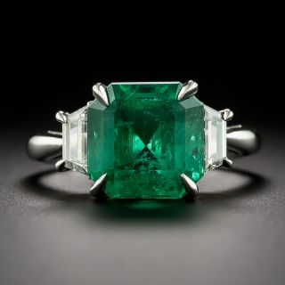Lang Collection 4.51 Carat Emerald and Diamond Ring - GIA F1 - 4