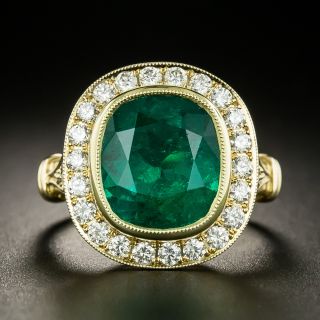 Lang Collection 4.51 Carat Emerald and Diamond Ring - GIA - 2