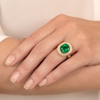 Lang Collection 4.51 Carat Emerald and Diamond Ring - GIA