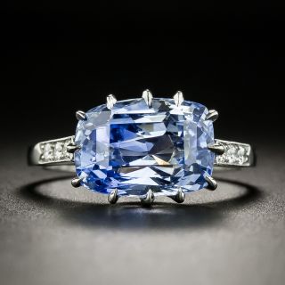 Lang Collection 5.66 Carat No-Heat Ceylon Sapphire and Diamond Ring - 2