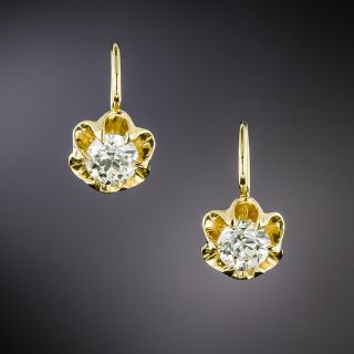 Lang Collection .81 Carat Diamond Buttercup Drop Earrings - GIA - 3