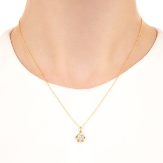 Lang Collection .84 Carat Diamond Solitaire 18K Pendant - GIA J VS2