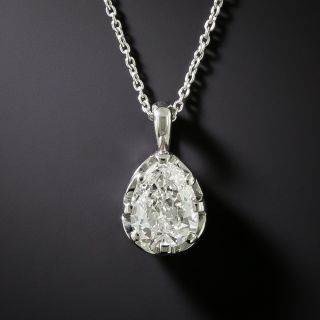 Lang Collection .93 Carat Pear-Shaped Diamond Drop - GIA I SI1 - 3