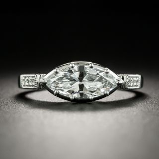 Lang Collection .99 Carat Marquise-Cut Diamond Engagement Ring - GIA D SI1 - 1