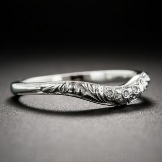 Lang Collection Floral Contoured Band with Diamonds