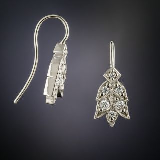 Lang Collection Platinum Laurel Diamond Earrings