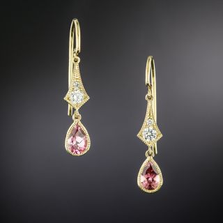 Lang Collection Tourmaline and Diamond Dangle Earrings - 4