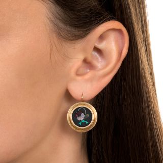 Victorian Pietra Dura Earrings
