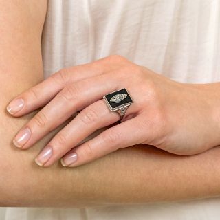 Art Deco Diamond and Onyx Ring