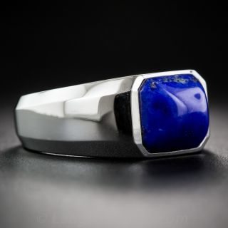 Lapis & 18K White Gold Ring