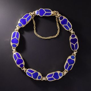Lapis Scarab/Ankh Bracelet - 1