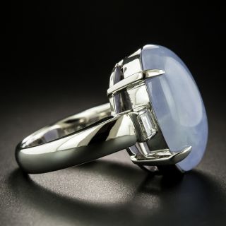 Large 18.58 Carat Natural Burmese Lavender Jade and Diamond Ring