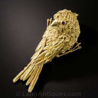 Large 18K Bird Brooch