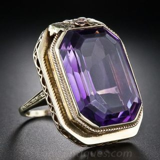 Large 1930s Amethyst Ring