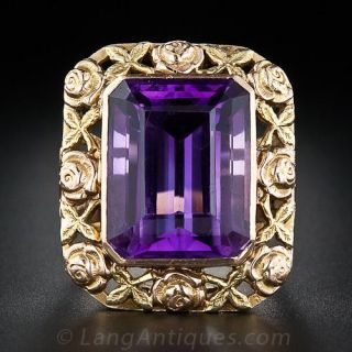 Large 1940s Amethyst Ring