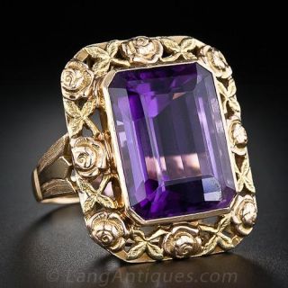 Large 1940s Amethyst Ring