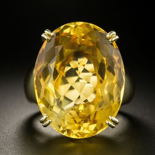 Large 30.62 Carat Citrine Solitaire Ring - 2