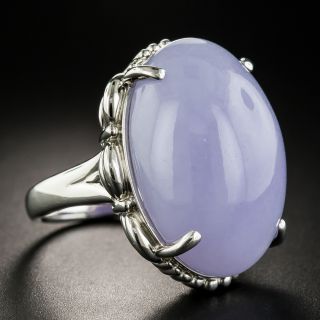 Large 42.97 Carat Lavender Jade Cabochon Ring