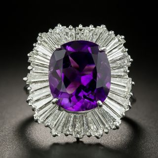 Large 5.79 Carat Amethyst and Diamond Ballerina Ring - 2