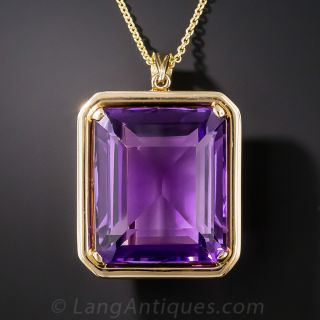 Large Amethyst 18K Pendant/Brooch