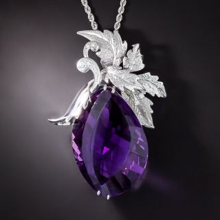 Large Amethyst Pendant Necklace - 2