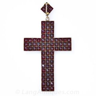 Large Antique Garnet Cross