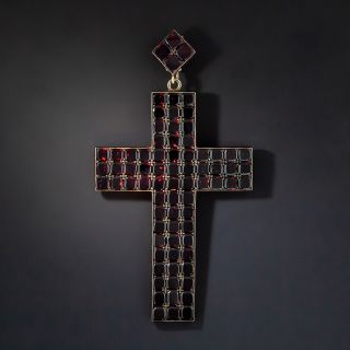 Large Antique Garnet Cross - 1