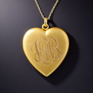  Large Antique Heart-Shaped Double Locket - 2