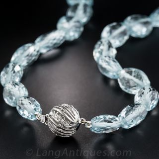 Large Aquamarine Bead Necklace