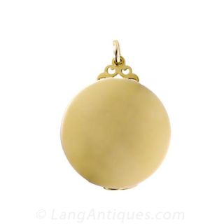 Large Art Nouveau Locket Depicting the Goddess Diana
