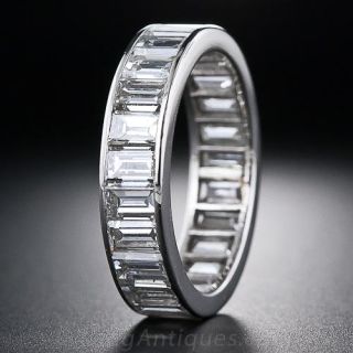 Large Baguette Diamond Platinum Eternity Band