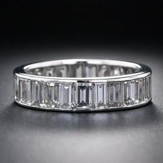 Large Baguette Diamond Platinum Eternity Band