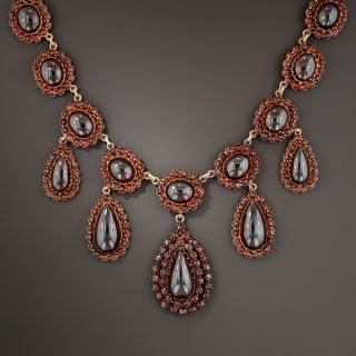Large Bohemian Style Garnet Necklace - 1