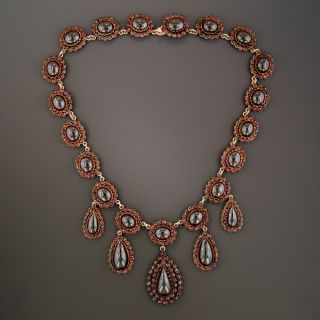 Large Bohemian Style Garnet Necklace