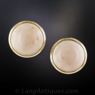 Large Coral Clip Earrings
