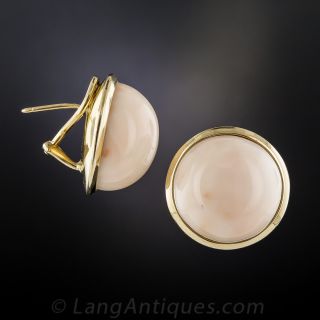 Large Coral Clip Earrings