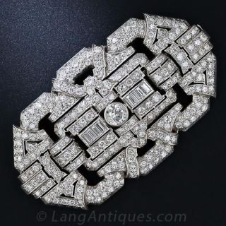 Large Diamond Art Deco Brooch