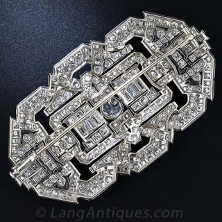 Large Diamond Art Deco Brooch