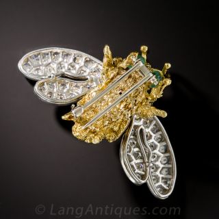 Large Diamond Winged Bee Brooch 