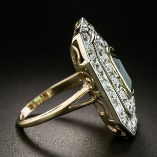 Large Edwardian Green Tourmaline and Diamond Ring